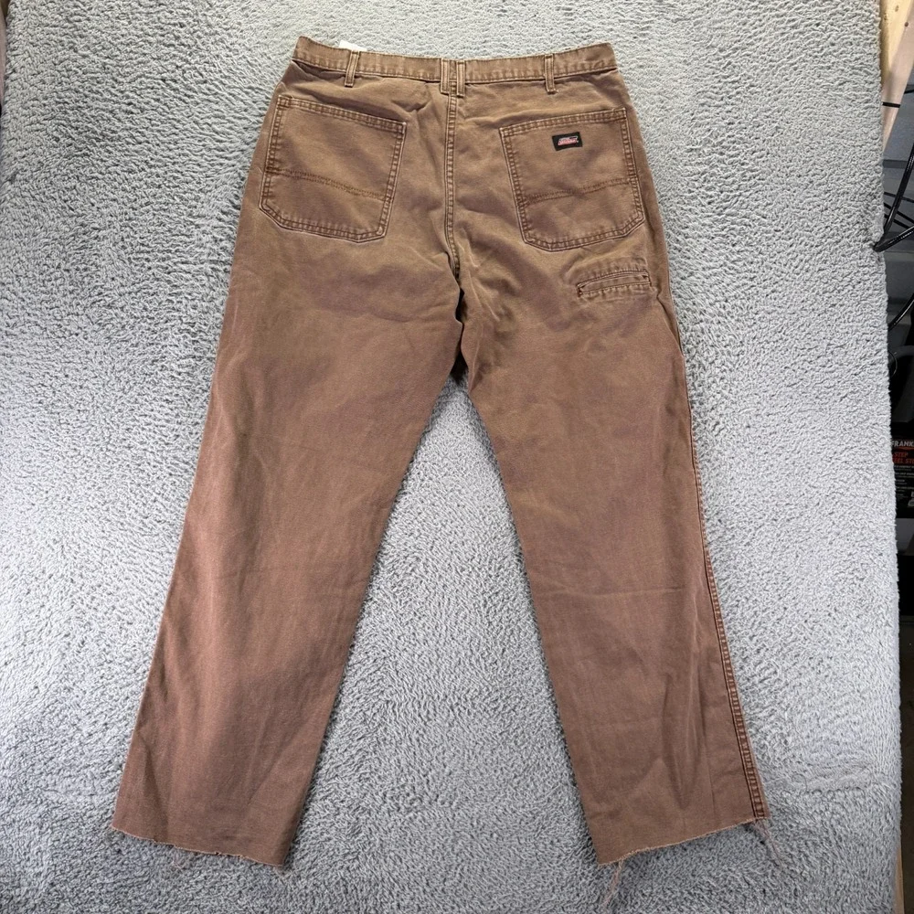 Dickies Pant Mens 36x33 Brown Cotton Canvas Carpenter Straight Utility Workwear